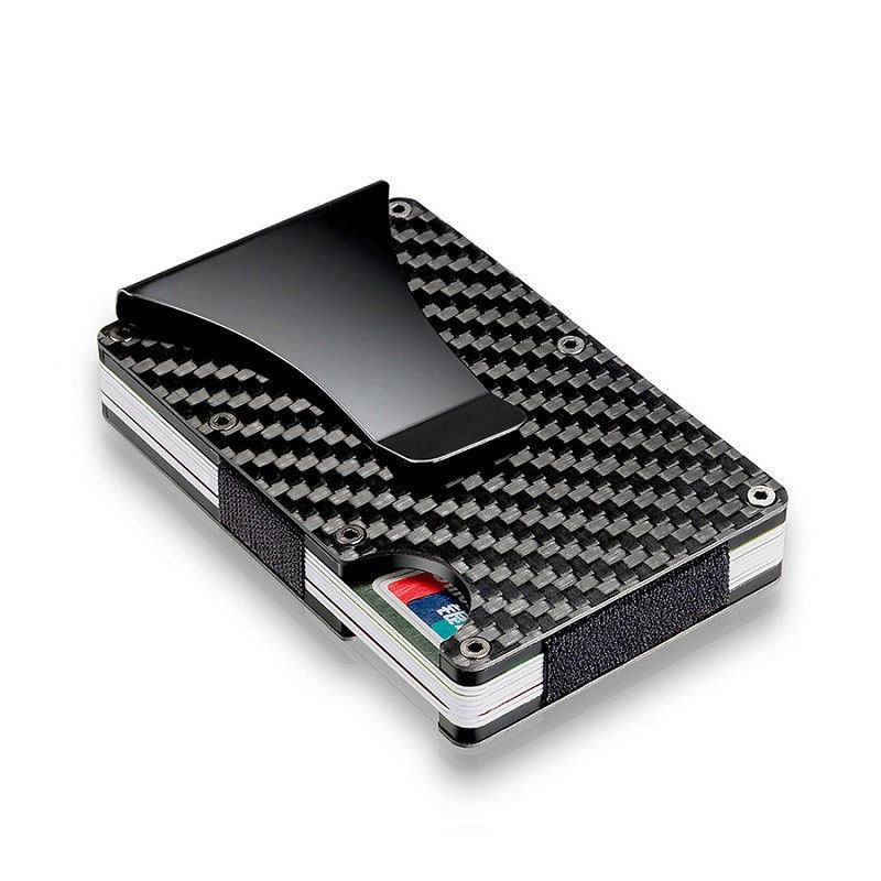 Carbon Fiber Clip Ultra-Thin Metal Clip Wallet Business Can Accommodate Multiple Debit and Credit Cards carteira Full size