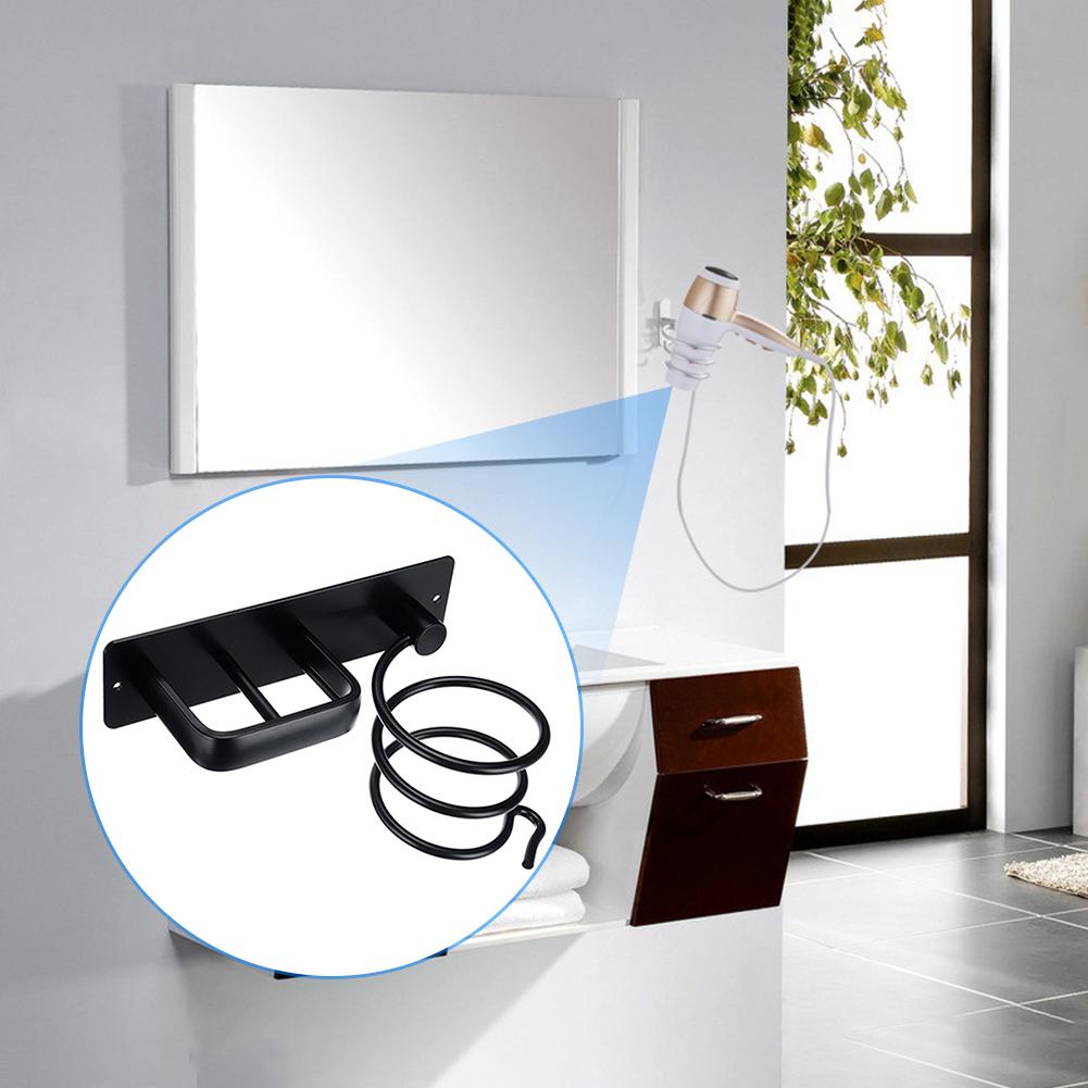 Wall Mounted Bathroom Hair Dryer Holder Space Aluminum Hair Straightener Holder Storage Bathroom Shelf Accessories