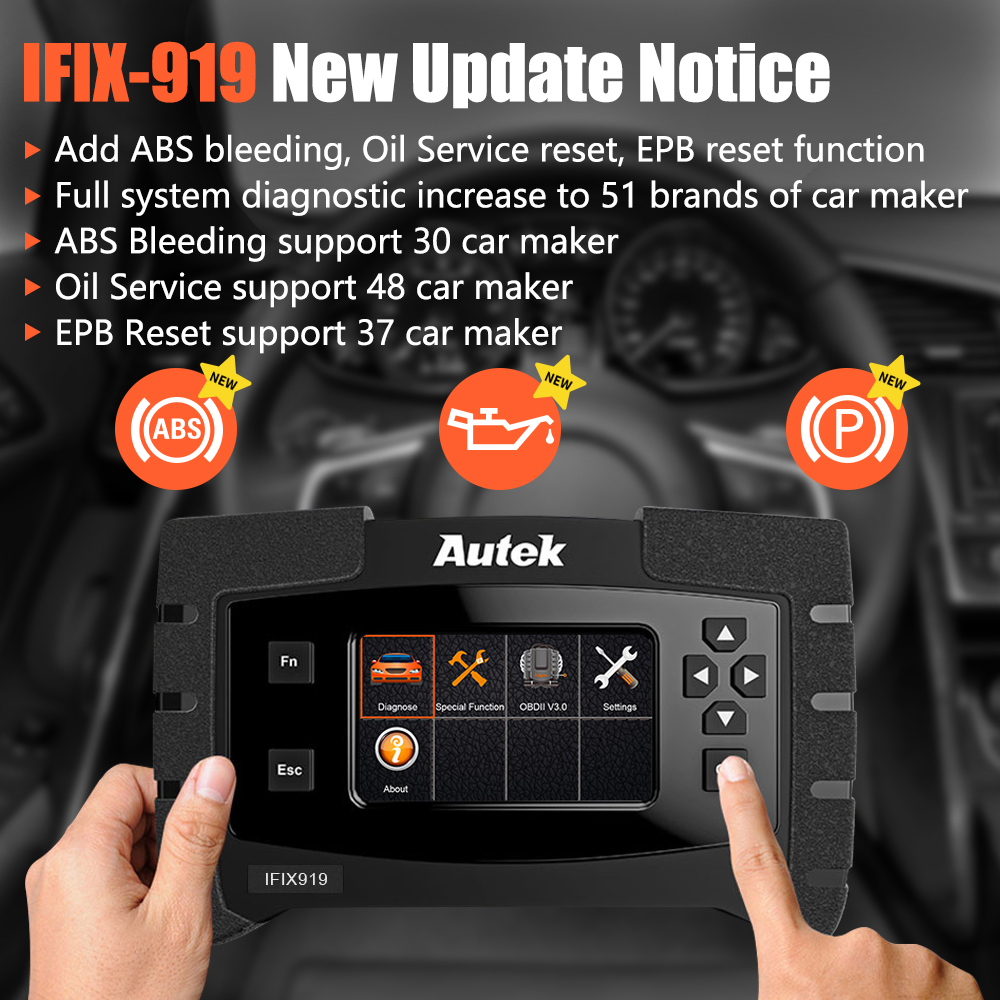 Autek IFIX919 Obd2 Car Diagnostic Tool Full System SRS SAS EPB Airbag ABS Bleeding Oil Service Gearbox Obd 2 Automotive Scanner