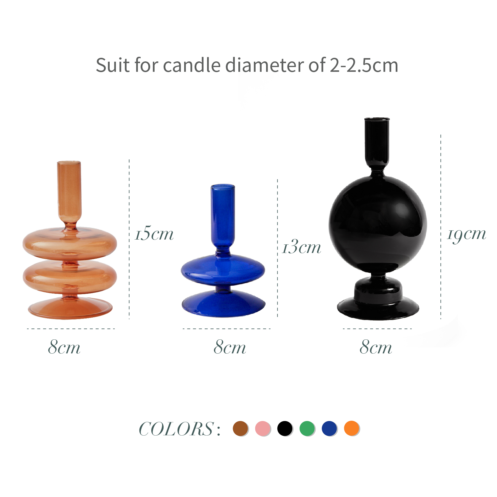 Floriddle Taper Candle Holders Glass Candlesticks for Home Wedding Housewarming Party Glass Vase Table Bookshelf Decoration