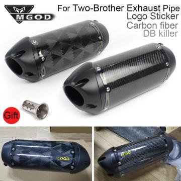 51mm Universal Motorcycle Exhaust Pipe Escape Moto Modified Carbon Fiber Muffler Sticker For USA Two Brother R3 Z900 K7 R6 MT09