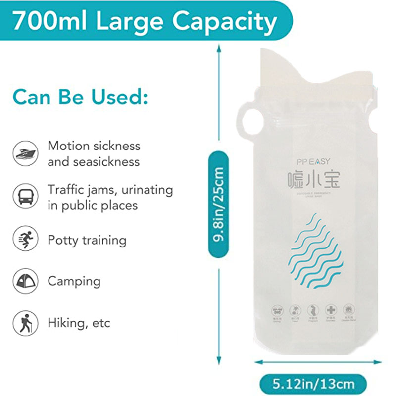 New 700ml Portable Emergency Urine Bag Disposable Vomit Bags For Men And Women Travel Mini Mobile Toilets Kids Using Outdoors