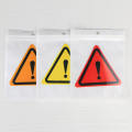 2PCS Car Auto Caution Sticker Exclamation Mark Warning Triangle Stickers Decor Reflective Warning Sticker Car Decoration