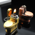 Key Chain Lighter Creative Retro Cute Toilet Butane Gas Flame Lighters for Home Decoration Collection Cigarette Igniter