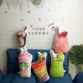 Fruits Juice Milk Coffee Plush Printing Pillow Soft Stuffed Cartoon Drinks Doll Fresh Decor Sofa Pillow Cushion Lemon Kiwi Juice