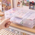 Yisuremia 2pcs/Lot Transparent Desktop Organizer Pencil Box Plastic Desk Storage Box Classification Box School Office Stationery