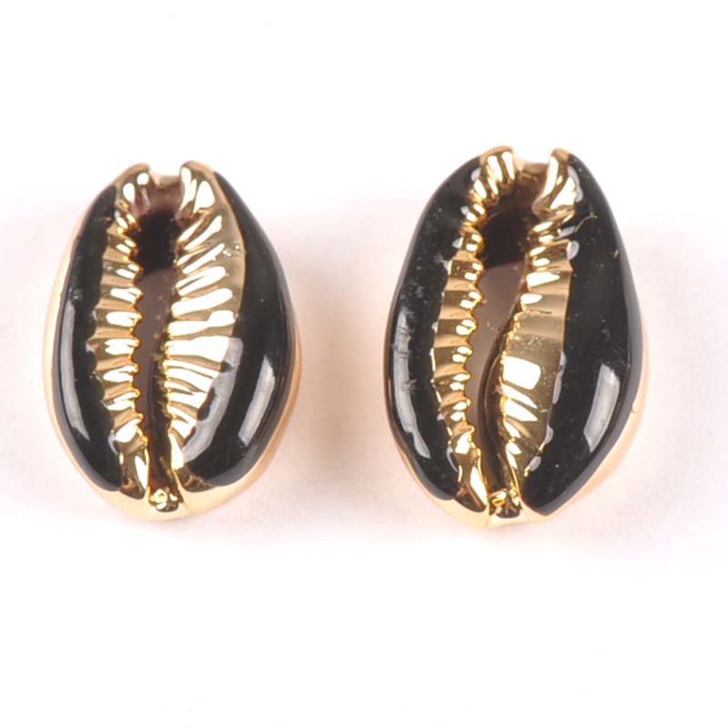 Natural Cut Cowrie Shells Golden Plated Seashell Conch Beads Tribal Jewelery Handmade Craft Accessories DIY trs0307