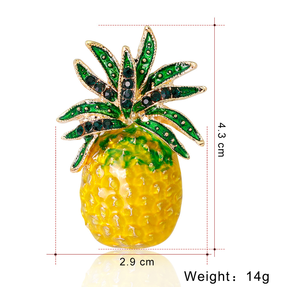 Summer Fresh Pineapple Pin New Creative Fruit Lady Brooch