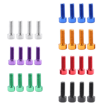 4 Pieces Bicycle Titanium Alloy Water Bottle Cage Screw Bolt with Washers Bicycle Water Bottle Cage Hex Bolts