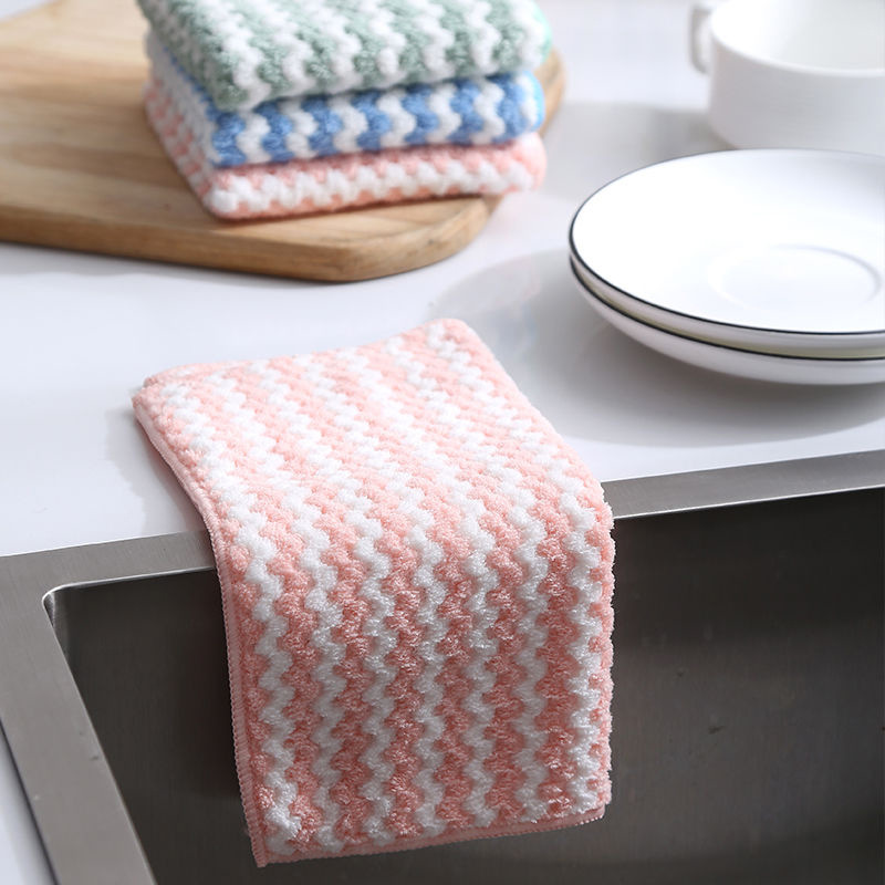 Kitchen Anti-Grease Wiping Rags Microfiber Wipe Cleaning Cloth Home Washing Dish Multifunctional Cleaning Tools