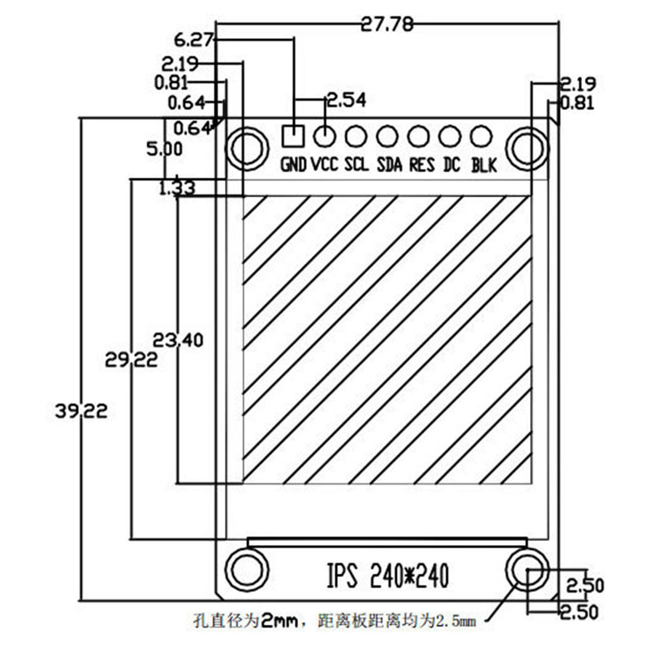 1.3 Inch IPS OLED Display Module 240 * 240 RGB TFT for DIY LCD Board ST7789 7Pin 4-Wire Electronic