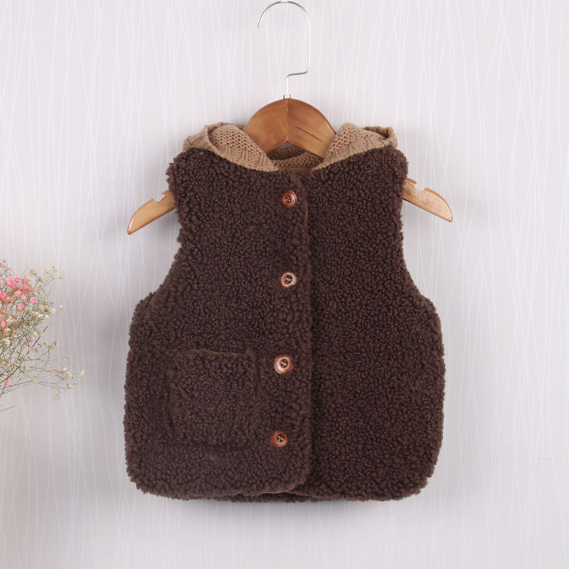 Baby Girls Berber Fleece Vest Cartoon Cute Baby Boy Vests Outerwear Kid Sleeveless Waistcoat Jacket Coat Winter Girl Clothes