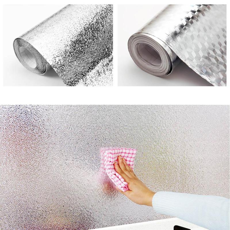 New Aluminum Foil Thicken Self Adhesive Cabinet Kitchen Waterproof Oil-proof Tin Foil Gas Stove Protection Kitchen Accessories