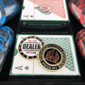 200PCS World Series Poker Chips Set with Dealer&All In&2 Plastic Playing Cards&Suitcase 40*3.4mm 14g