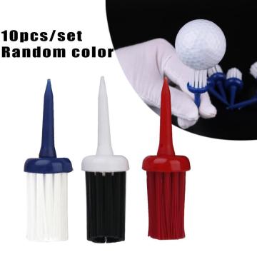 10Pcs/set Random Color Plastic Golf Tee Brush Portable Tee 52mm Brush Aids Golf Training Driver Golf L6A0