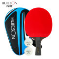 Huieson Table Tennis Racket Set 7 Star Professional Game Ping Pong Paddle Ebony Wood Long Handle Short Handle with Case 2 Ball