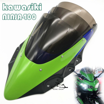 Motorcycle Viser VIsor WindScreen Windshield Fits For Kawasaki NINJA 250 400 18 19 NINJA250 NINJA400 2018 2019 Double Bubble
