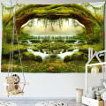 Natural Scenery Wall Tapestry Arched Tree Hole Psychedelic Carpet Wall Cloth Tapestries Tenture Hippie Mandala Tapiz Landscape