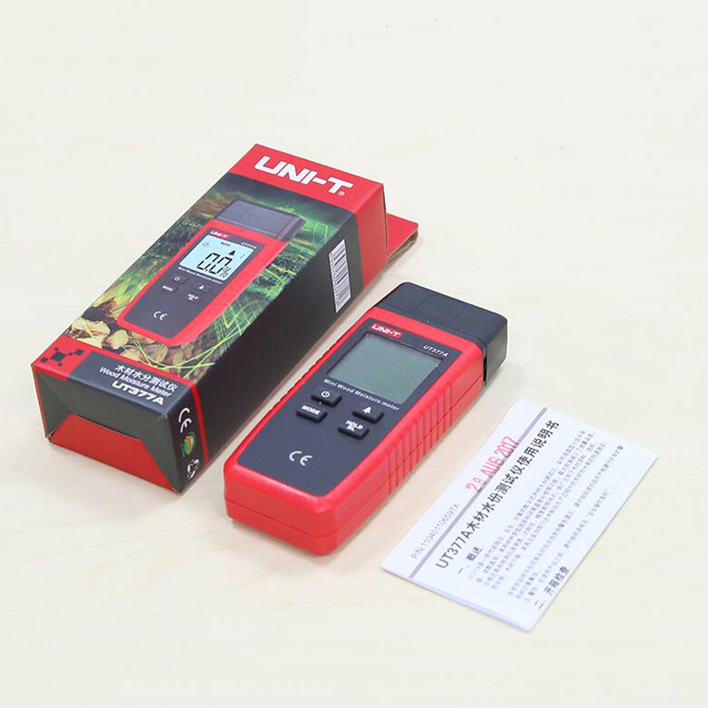 UNI-T UT377A Digital Wood Moisture Meter Hygrometer Humidity Tester for Paper Plywood Wooden Materials Hand-held LCD Detector