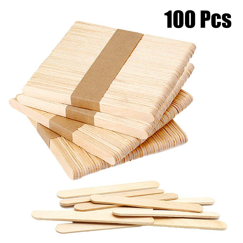 50/100PCS Natural Wooden Pop Popsicle Sticks 11.4*1CM Length Wood Craft Ice Cream Sticks Popsicle Sticks Popsicle Accesories