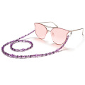 Handmade Beaded Glasses Chain Fashion Sunglasses Anti-slip Purple Acrylic Reading Eyeglasses Cord Holder Rope Neck Strap Lanyard