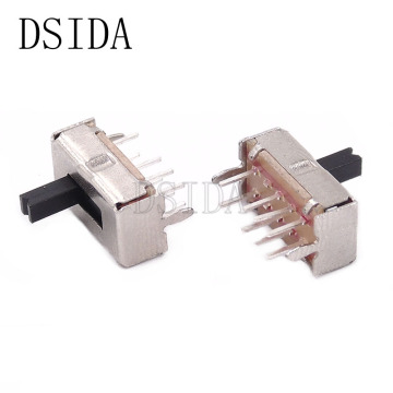 20PCS SS23D07 8 PINS 3 Position 2P3T Toggle Switch Double Vertical Sliding Switch Handle Length 3MM / 4MM / 5MM Bracket