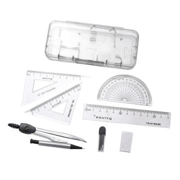 Compasses Set Geometry Drawing Tool with Protractor Divider Ruler Pencil Lead Eraser Math Set Drafting Kit