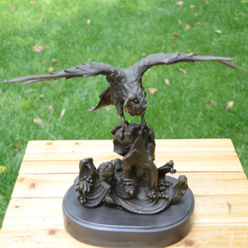 bronze statue of animal bird ornaments crafts jewelry business promotion Eagle opened the gift of feng shui ornaments