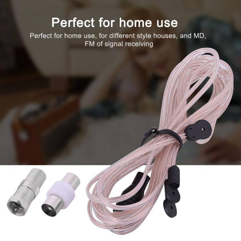 3.2m FM Antenna Home Indoor FM Radio Receiver Aerial 85-112 MHZ with TV Female Connector Pure Copper FM Dipole Radio Antenna