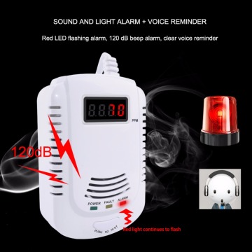 Home Standalone Plug-In Combustible Gas Detector LPG LNG Coal Natural Gas Leak Alarm Sensor Voice Warning Alarm Sensor