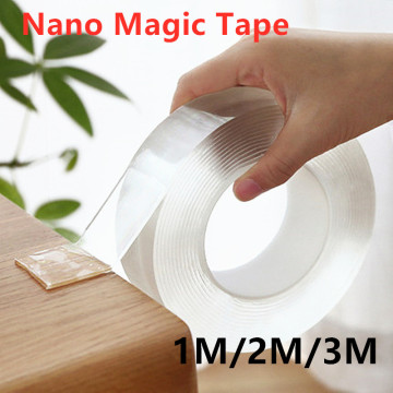 1M/2M/3M Nano Magic Tape Double Sided Tape Transparent No Trace Reusable Household Cleanable Waterproof Adhesive Tape