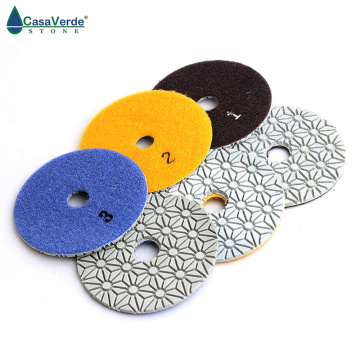DC-SFDW3PP02 dry or wet polishing pads 4 inch 3pcs/set for granite,marble and engineered stone