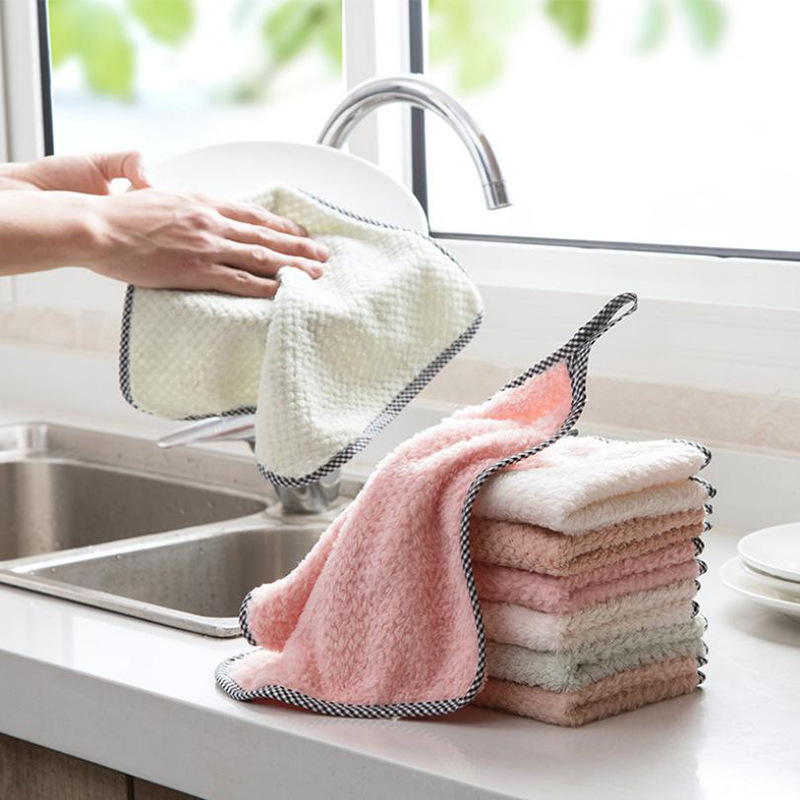 4pcs/lot kitchen towel Home microfiber towels for kitchen Absorbent thicker cloth for cleaning Micro fiber wipe table tools