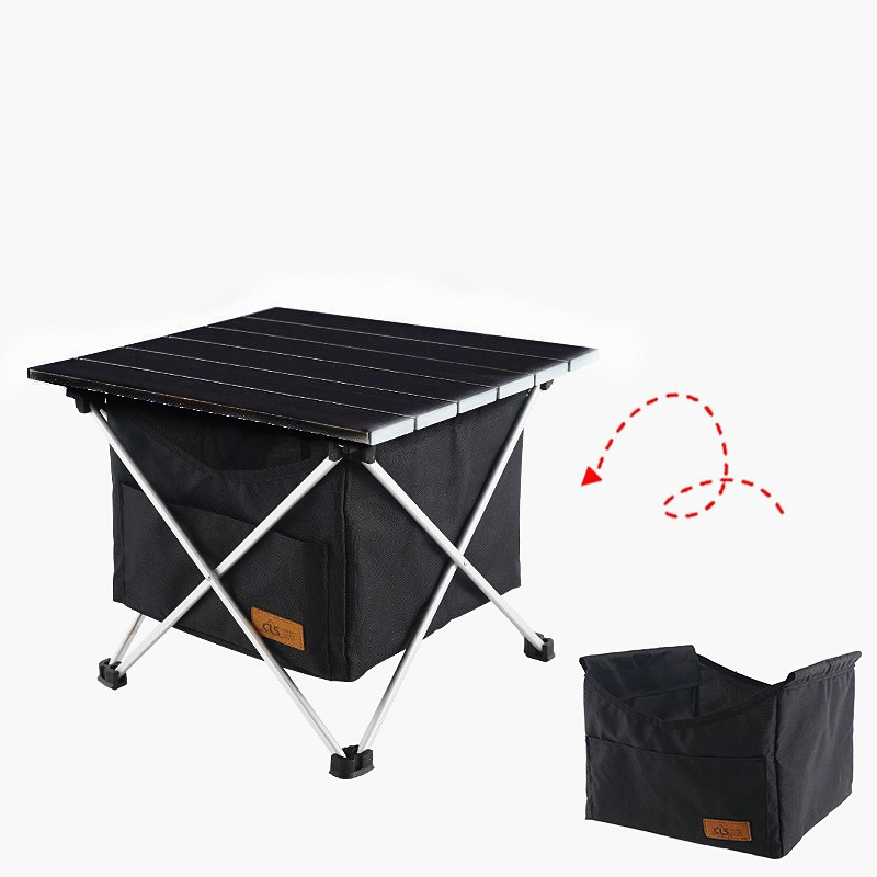 Outdoor Portable Picnic Foldable Table Aluminum Camping Hiking Desk with Waterproof Bowl Clothes Storage Bag