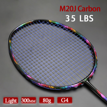 High Tension 35LBS Carbon Fiber Badminton Racket Strung Speed Ultralight 4U 80g G4 Professional Training Racquet For Adult Padel