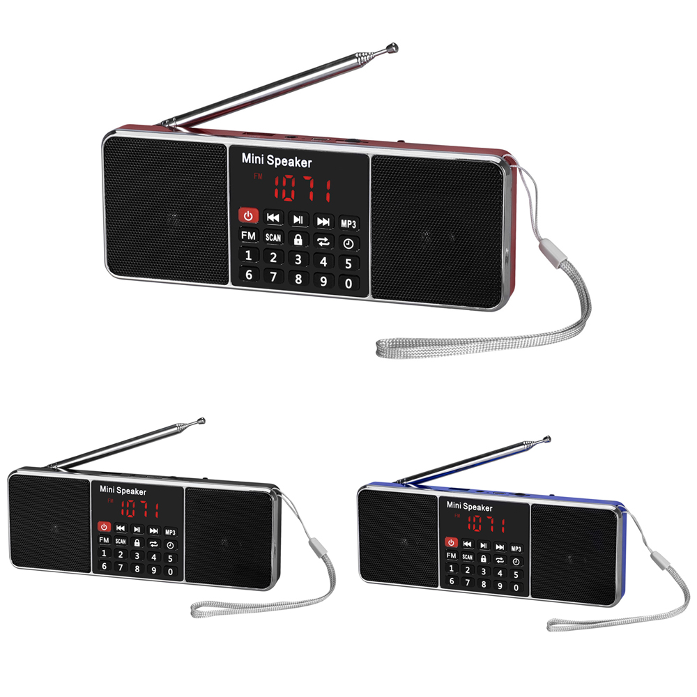Digital Portable Radio AM FM Speaker Stereo MP3 Player TF/SD Card USB Drive LCD Display Speakers