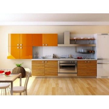 2017 new design kitchen cabinets orange color modern high gloss lacquer kitchen furnitures L1606051