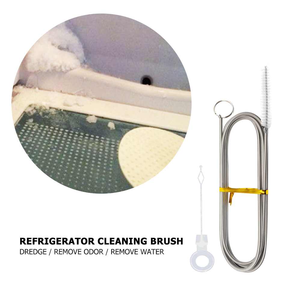 Refrigerator Hole Cleaning Brush Fridge Hole Dredge Brush Flexible Soft Universal Pipe Cleaning Brushes Scrub Cleaner