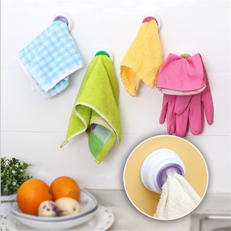 Wall Shelf Wash Cloth Clip Holder Wash Cloth Wipe Towel Storage Rack Bath Room Adhesive Storage Towel Hanger Kitchen Supplies