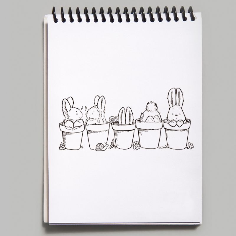 Easter Bunny Potted Plant Silicone Clear Seal Stamp DIY Scrapbooking Embossing