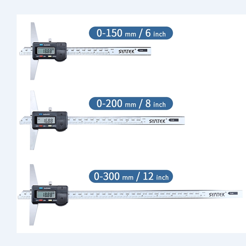 0.01mm Electronic Digital Depth Gauge 0-150mm/200mm/300mm LCD Depth Vernier Caliper Stainless Steel Micrometer Measuring Tools