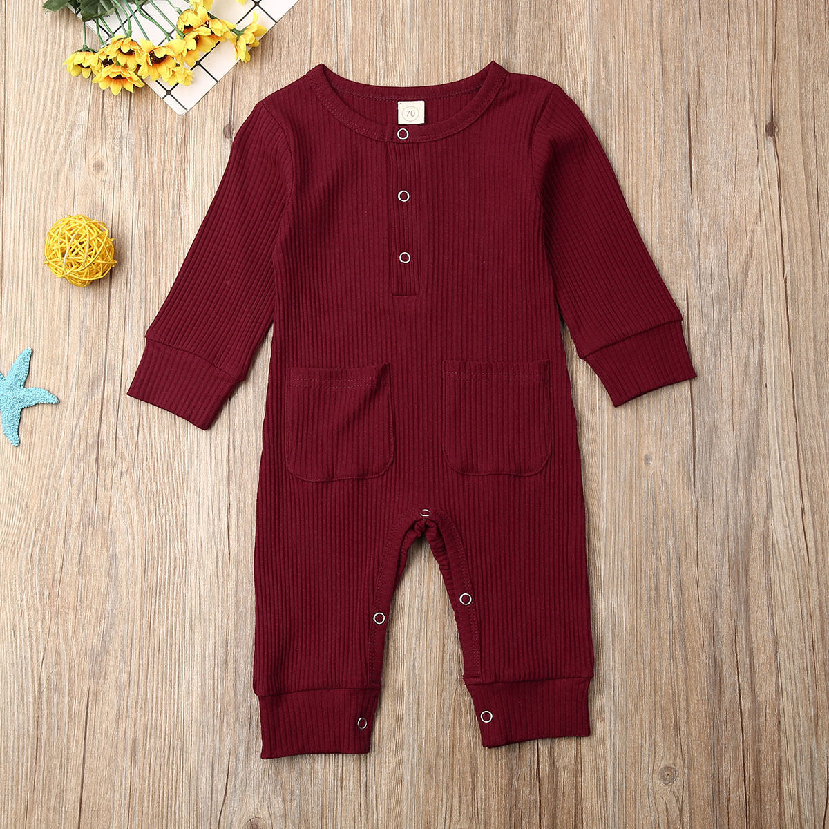Baby Romper Infant Baby Boy Girl 0-18M Knitted Long Sleeve Solid Romper Jumpsuit Winter Clothes Outfits