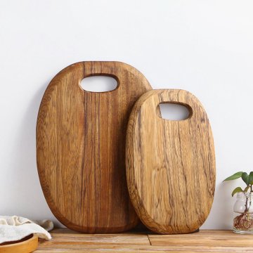 Solid Wood Chopping Block Household Kitchen Cut Up Vegetables Fruits Round Simple Style Natural Style Handmade Chopping Board