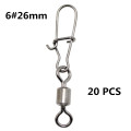 20 Pcs/Lot 2# 4# 6# 8# 10# Rolling Fishing Swivel With Nice Snap Sea Fishing Rolling Swivels Connector Carp Fishing Accessories