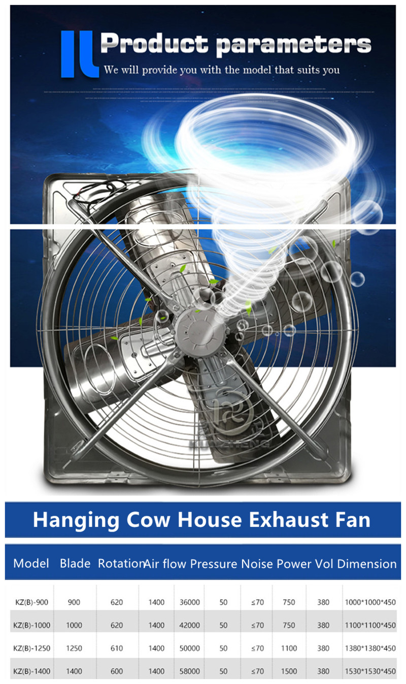 cow house fan parameter