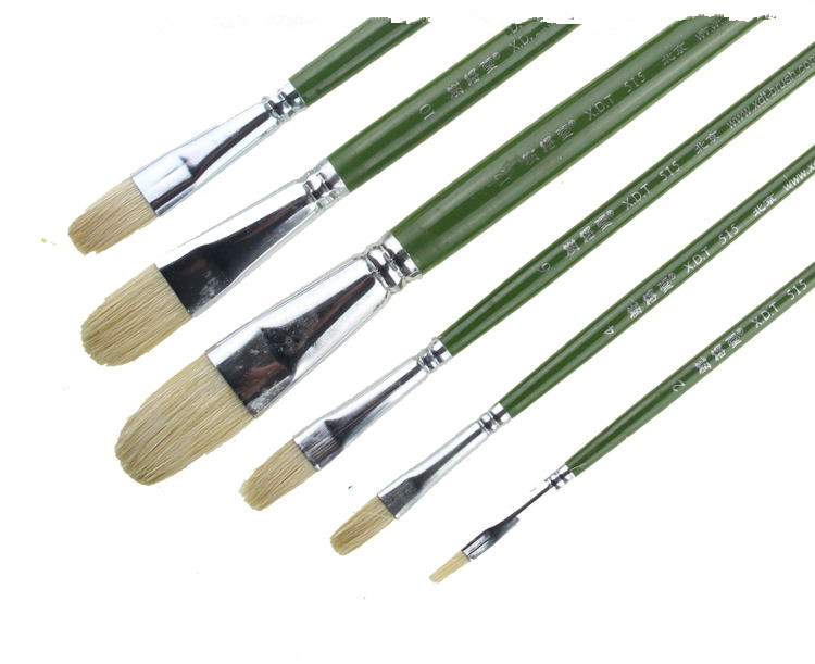 Senior oil painting pen brush bristle suit gouache 6 Pack Paint Brushes