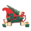 Christmas Sleigh Tree Wooden Advent Calendar Countdown Xmas Party Decor 24 Drawers with LED Light Ornament 19QB