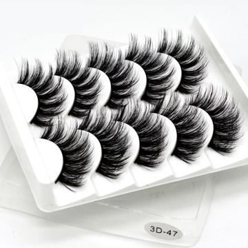 SEXYSHEEP 5Pairs 3D Mink Hair False Eyelashes Natural/Thick Long Eye Lashes Wispy Makeup Beauty Extension Tools