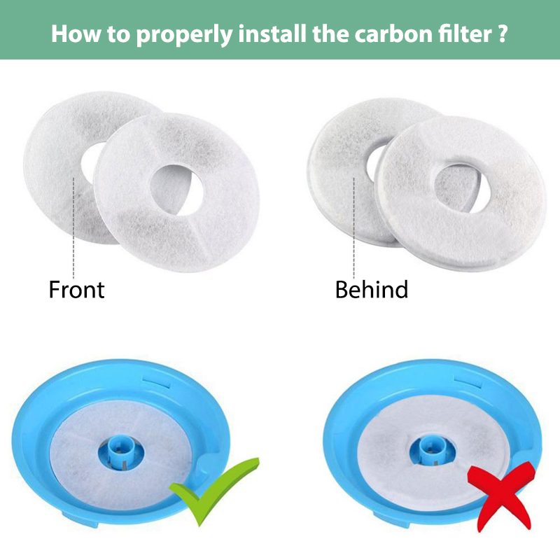 Replaced Activated Carbon Filter For Cat Drinking Fountain Water Feeder Replacement Filter for Pet Round Drinking Fountain