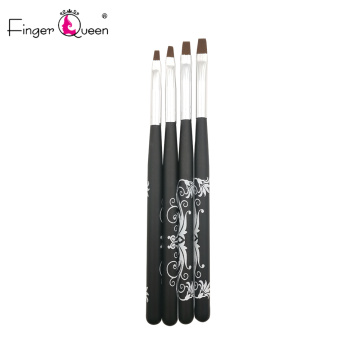 1pcs Black Nail Brush Wood Pole Metal Cover UV Gel Nail Brush Suitable for Professional Salon or Home Use Manicure Brushes